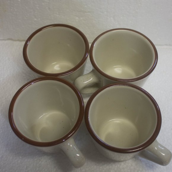 Set of 4 Brown Speckled Restaurant Ware 4 Ounce Rego Coffee Cups - Picture 10 of 11